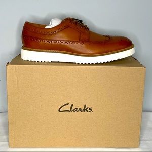 Clarks Brown Leather Lace Up Wingtip Shoes - Men’s Size 10